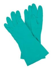 Cotton Flock-Lined Green Nitrile Gloves (SEF085)